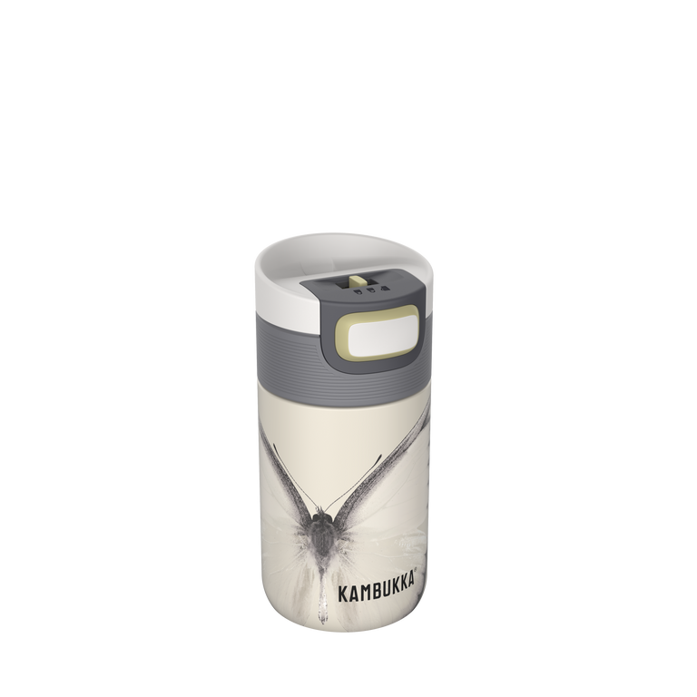 Vooraanzicht van Kambukka Etna 300ml Yellow Butterfly thermosfles
