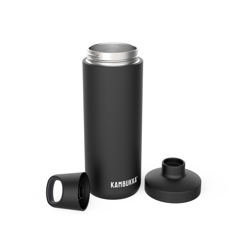 Kambukka Waterfles met deksel links Reno Insulated 500 ml Powdercoated Matte Black
