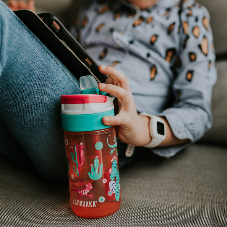 Cactus and Flamingo Kids Leak Proof Water Bottles with Push Button Lid and  Spout - 16 Ounces —